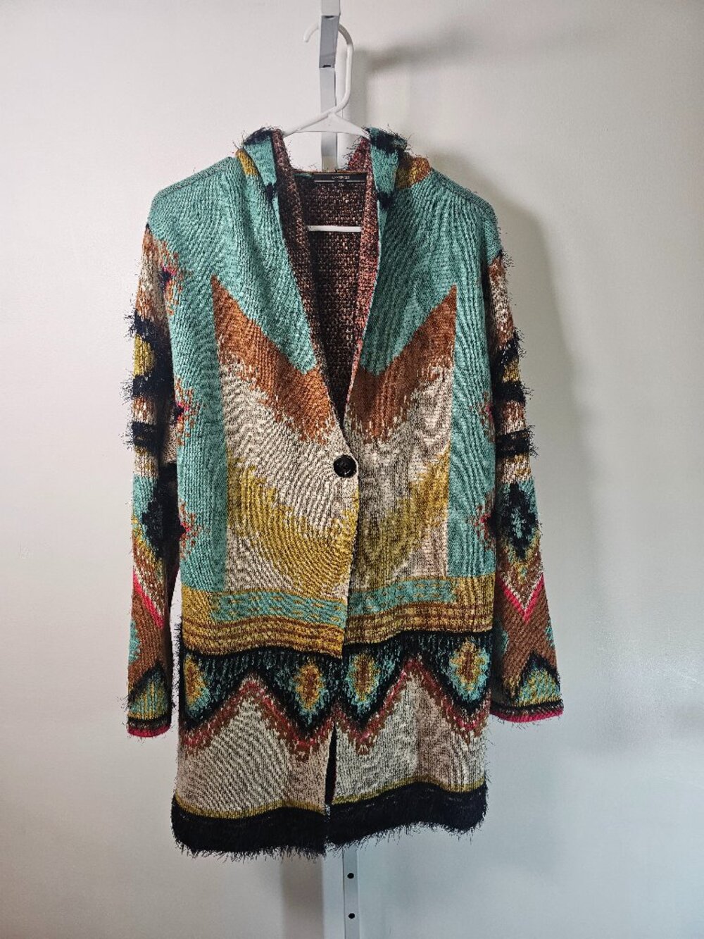 Maxsport Cardigan Aztec Hooded Boho Southwestern Casual XL